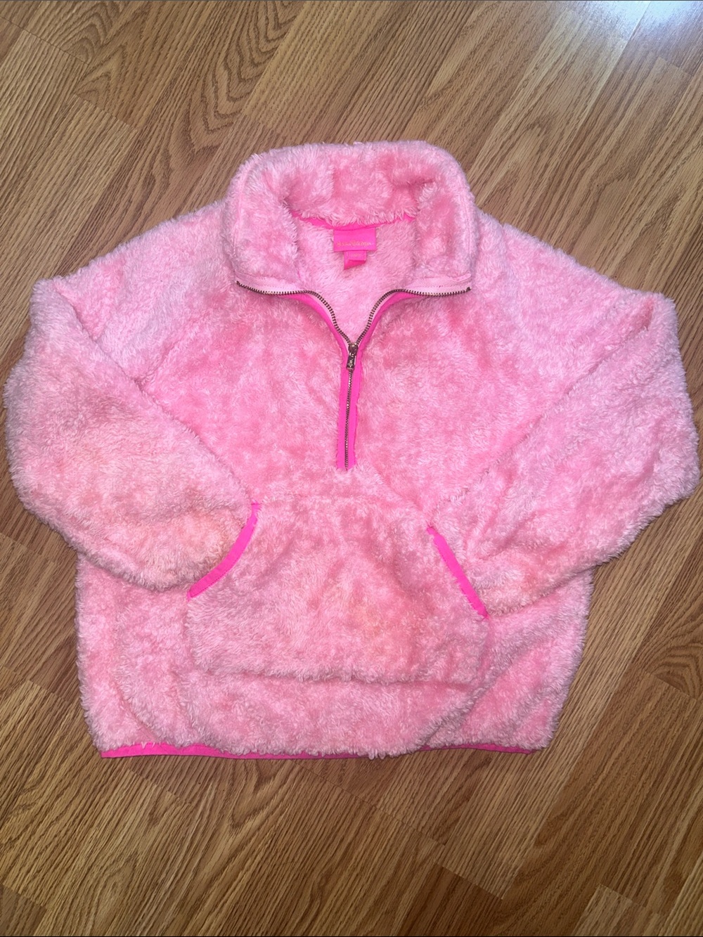 Lilly Pulitzer Pink Plush Sherpa Half-Zip Pullover